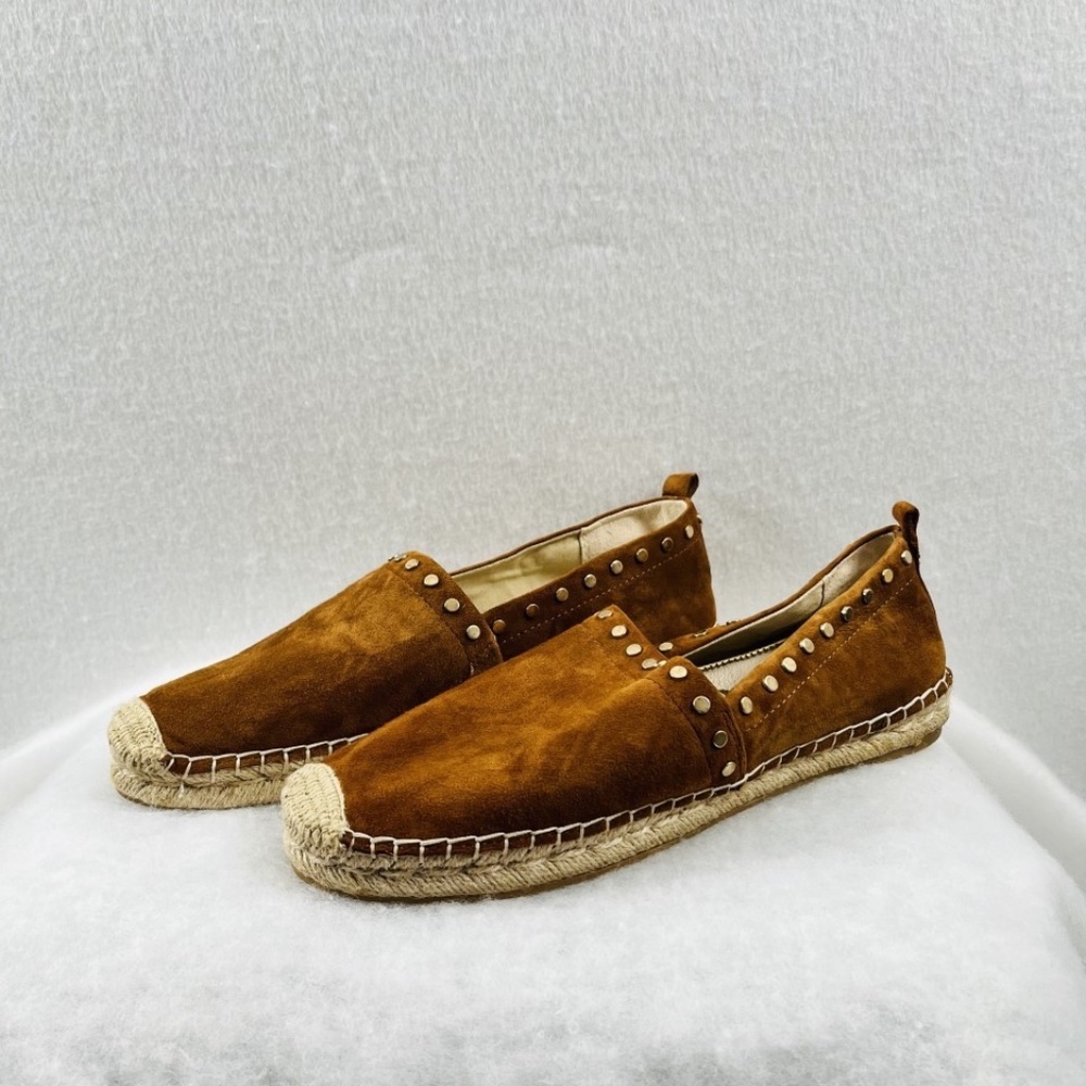 Sam Edelman Koda Stud Suede Espadrille Flats Brown Size 10M  NWOB